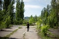 Running girl on Pripyat main square