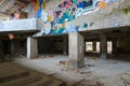 Foyer of Palace of Culture Energetic, dead deserted ghost town of Pripyat in Chernobyl Exclusion Zone, Ukraine