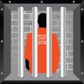 Prisioner in cell art illustration