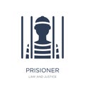 Prisioner icon. Trendy flat vector Prisioner icon on white background from law and justice collection Royalty Free Stock Photo