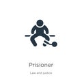 Prisioner icon vector. Trendy flat prisioner icon from law and justice collection isolated on white background. Vector