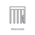 Prisioner linear icon. Modern outline Prisioner logo concept on