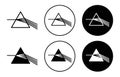 Prism dispersing light icon Outline flat Icon