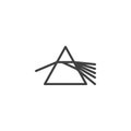 Prism dispersing light line icon