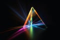 A prism dividing a lightbeam into the spectral colors created with generative AI technology Royalty Free Stock Photo