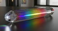 Prism and Rainbow Light: Scientific and Artistic Concept Royalty Free Stock Photo