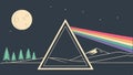 Prism with Rainbow on Moonlit Landscape, Abstract Vector Art, vector design Generative AI Royalty Free Stock Photo