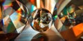 a prism or reflective surface in front of the lens