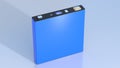 prismatic cell, rectangular lithium ion phosphate LFP battery for electric vehicles and energy storage, 3d rendering