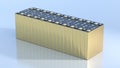 prismatic cells, rectangular lithium ion phosphate LFP battery\'s for electric vehicles and energy storage, 3d rendering