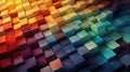 Prismatic Cubes: Gradient Grid Symphony