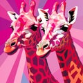 Prismatic Giraffe: Bold And Vibrant Op Art Wall Art