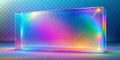 Prismatic Glass Cube on Checkered Background - A Vibrant Holographic Display