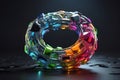 Prismatic Perspectives A Kaleidoscopic Encounter with Colorful Rubik\'s Cubes on a Mysterious Glass