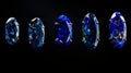 Prismatic Portraits: Blue Opals With Azurite-cut Diamonds