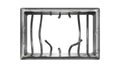 Prison Bar With Broken Metallic Secure Grid Vector