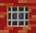 Prison bars on brick wall vector Royalty Free Stock Photo