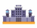 Prison building in flat illustration vector