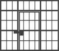 Prison cage with locked door, jail with metal bars Royalty Free Stock Photo