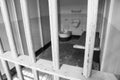 Prison Cell in Black and White Royalty Free Stock Photo