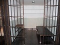 Prison cell with jail iron bars for criminals