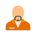 Prison criminal icon flat isolated vector