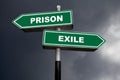 Prison or Exile - Direction signs