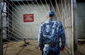 Prison fence with barbed wire