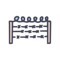 prison fence color vector doodle simple icon