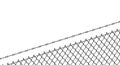 Prison fence. Netting and straight barbed wire. Flat vector illustration isolated on white Royalty Free Stock Photo