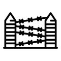 Prison fence wire icon, outline style Royalty Free Stock Photo