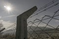 Prison fences with sky Royalty Free Stock Photo