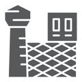 Prison glyph icon, building and security, jail sign, vector graphics, a solid pattern on a white background. Royalty Free Stock Photo