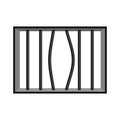 Prison grill isolated. Window in prison with bars. Jail break