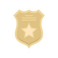 Prison guard shield icon flat isolated vector Royalty Free Stock Photo