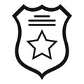 Prison guard shield icon, simple style Royalty Free Stock Photo