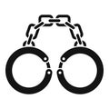 Prison handcuffs icon, simple style