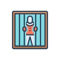 Color illustration icon for Prison, criminal and arrest