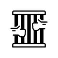 Black solid icon for Prison, jail and imprisonment