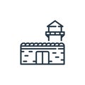 prison icon vector from law and justice concept. Thin line illustration of prison editable stroke. prison linear sign for use on Royalty Free Stock Photo