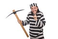 Prison inmate with axe Royalty Free Stock Photo