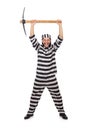 Prison inmate with axe Royalty Free Stock Photo