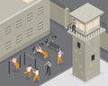 Prison Isometric Illustration