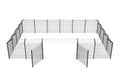 Prison Jail Fence as Security Perimeter. 3d Rendering