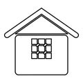 Prison jail gaol House with grate on window citadel home contour outline line icon black color vector illustration image thin