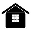 Prison jail gaol House with grate on window citadel home icon black color vector illustration image flat style