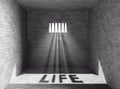Prison with light and Life Shadow. 3d Rendering