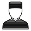 Prison man icon, outline style