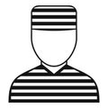 Prison man icon, simple style