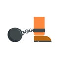 Prison metal ball icon flat isolated vector Royalty Free Stock Photo